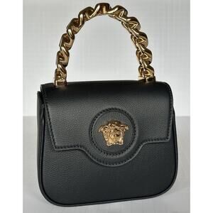 Versace Leather Black and Gold Chain Mini Top Handle Bag 1003016 IT NWT $1650